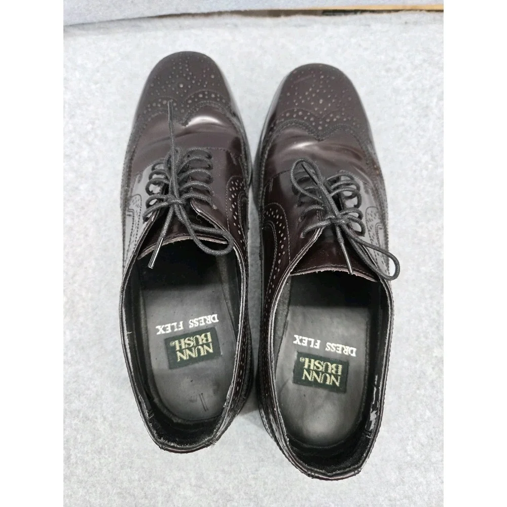 Nunn Bush Mens Dress Shoes Brown Leather Long Wingtip Derby Size 11